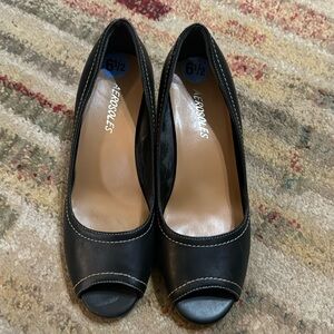 Black open toed heels